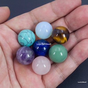 7pcs of 16mm sphere, Amethyst aventurine rose quartz lapis tiger eye opalite turquoise Round Undrilled sphere, Chakra stone , No hole ball