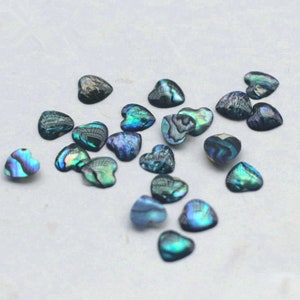 6mm Rainbow calibrated abalone shell heart flatback gemstone CAB small cabochon