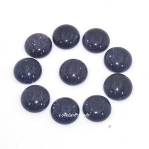 10 piezas de piedra arenisca azul, piedra dorada, cabujón CAB de piedra preciosa redonda de 4 mm, 6 mm, 8 mm, 10 mm, 12 mm, 14 mm, 16 mm, 18 mm, 20 mm y 25 mm