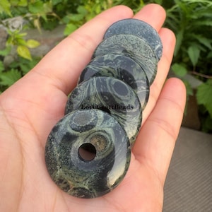 30mm Natural kambaba jasper round donut focal gemstone pendant beads for jewelry making 1pc/5pcs/10pcs