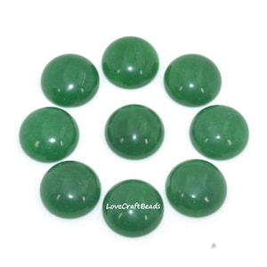10 peças de jade verde tingido redondo com parte traseira plana pedra preciosa CAB cabochão 4 mm 6 mm 8 mm 10 mm 12 mm 14 mm 16 mm 18 mm 20 mm 25 mm