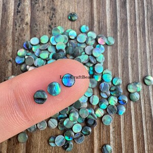 4mm Rainbow calibrated abalone shell round flatback gemstone CAB small cabochon