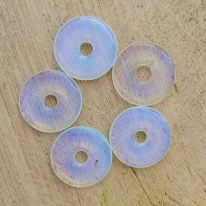 30mm Opalite gemstone donut focal pendant bead