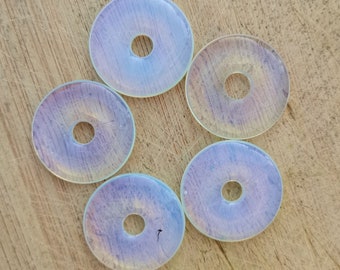 30mm Opalite gemstone donut focal pendant bead