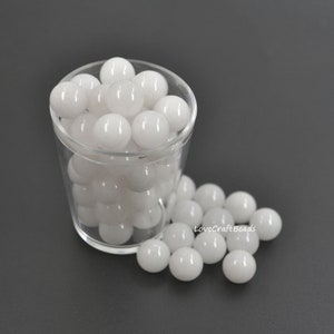 10pcs 8mm 10mm 12mm White jade sphere, Round sphere, Natural gemstone sphere, No hole small sphere,Mini amethyst ball