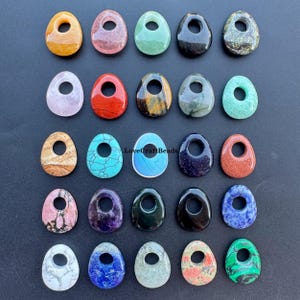 25 x 20 mm Edelstein-Ei-Donut-Anhängerperlen mit großem Loch zur Schmuckherstellung