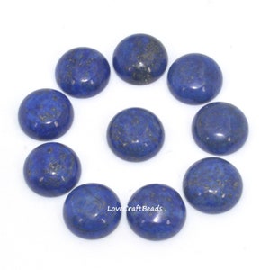 10 peças de Lápis-lazúli Azul Redondo Flatback Pedra Preciosa CAB Cabochão 4 mm 6 mm 8 mm 10 mm 12 mm 14 mm 16 mm 18 mm 20 mm 25 mm 30 mm