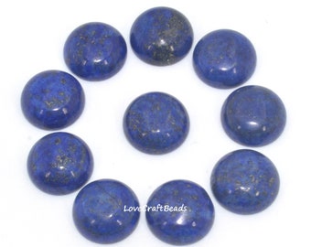 10pcs Blue Lapis Lazuli Round Flatback Gemstone CAB Cabochon 4mm 6mm 8mm 10mm 12mm 14mm 16mm 18mm 20mm 25mm 30mm