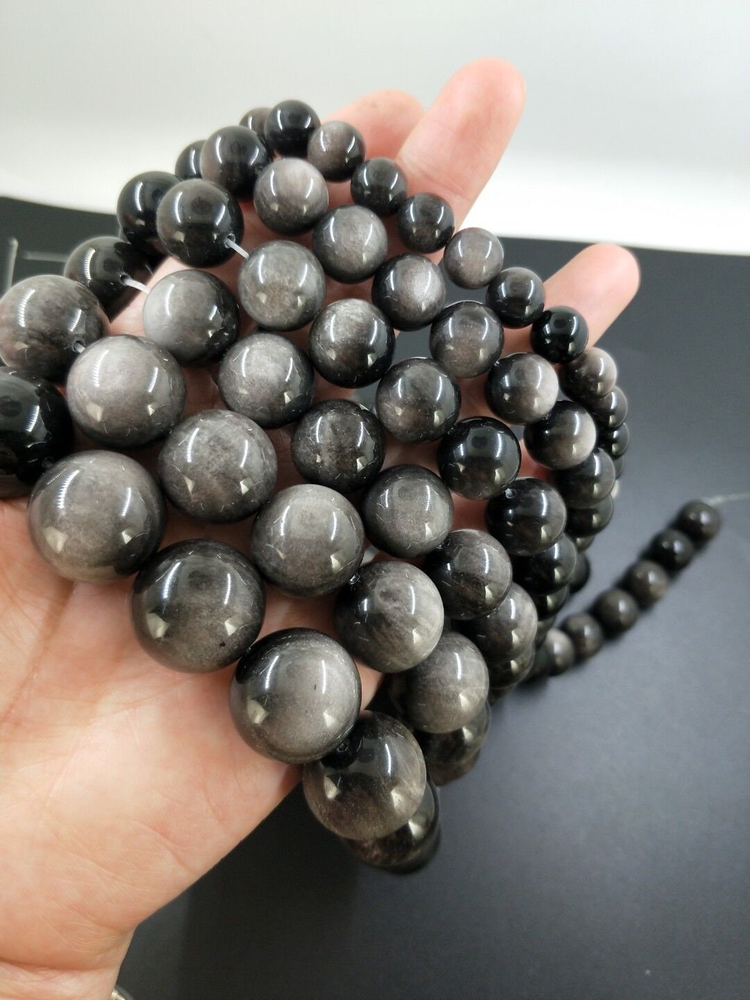 Thebeadchest 20mm Black Lava Gemstone Beads Round Crystal Energy Stone Healing Power for Jewelry Making, 15 inch Strand, Adult Unisex, Size: 20 mm