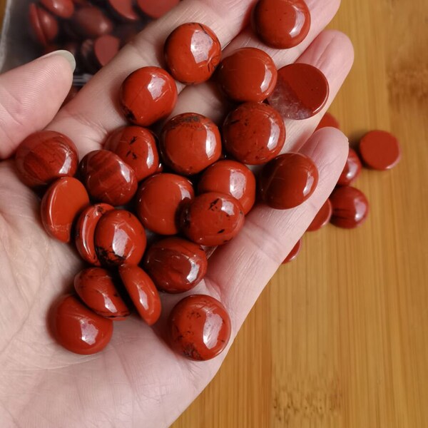 10pcs Natural Red Flame Jasper Round Flatback CAB Cabochon 6mm 8mm 10mm 12mm 14mm 16mm 18mm 20mm 25mm