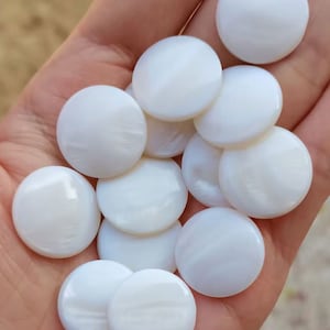 8-25mm 10pcs Natural white shell round flatback gemstone thin CAB cabochon semi-precious