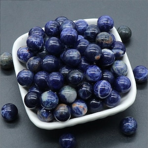 12mm Blue sodalite sphere, Undrilled Round sphere, Natural gemstone sphere, No hole small sphere, mini ball