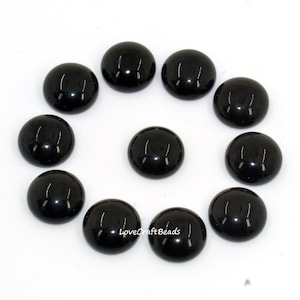 10 Stück Natürliche Schwarze Achat Runde Edelstein Cabochon 4 mm 6 mm 8 mm 10 mm 12 mm 14 mm 16 mm 18 mm 20 mm 25 mm