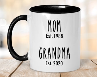 New Grandma Mug, Grandma Est Mug, Gift Idea For Her, Gift For Grandma, Mom est Grandma est Mug, New Grandma Gift,New Grandmother Coffee Mug