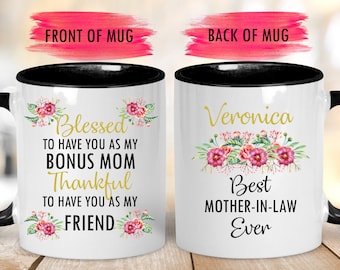 Custom Coffee Mug For Mother-In-Law,Gift For Mother-In-Law,Mother's Day Present,Mother-In-Law Gift,Custom Best Mother-In-Law Ever Mug
