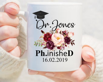 Custom PhD Graduation Gift,Phd Mug,Phinished Mug,Doctor Gift,Gift For PhD,Graduation Gift,New Doctor Mug,PhD Student Gift,Doctorate Mug