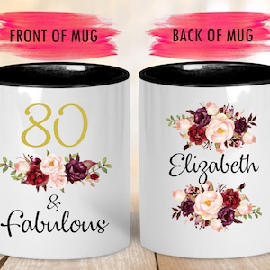 80 And Fabulous Mug,Custom 80th Birthday Gift,80th Birthday Mug,Milestone Birthday,80 year old birthday,happy 80th birthday,80 and fabulous