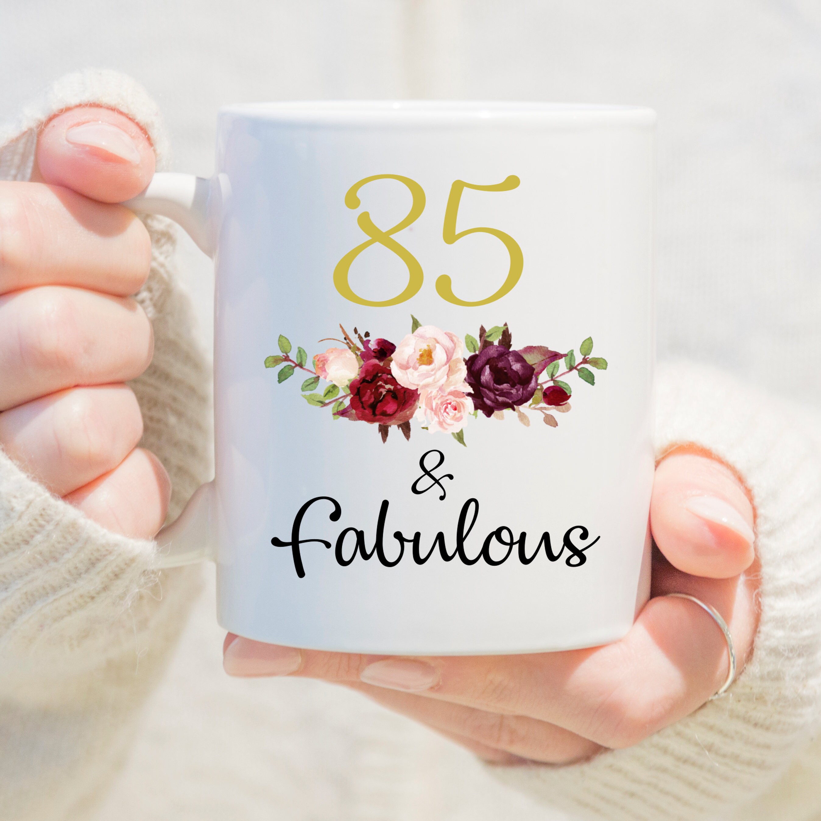 85 and Fabulous Mug,custom 85th Birthday Gift,85th Birthday Mug ...