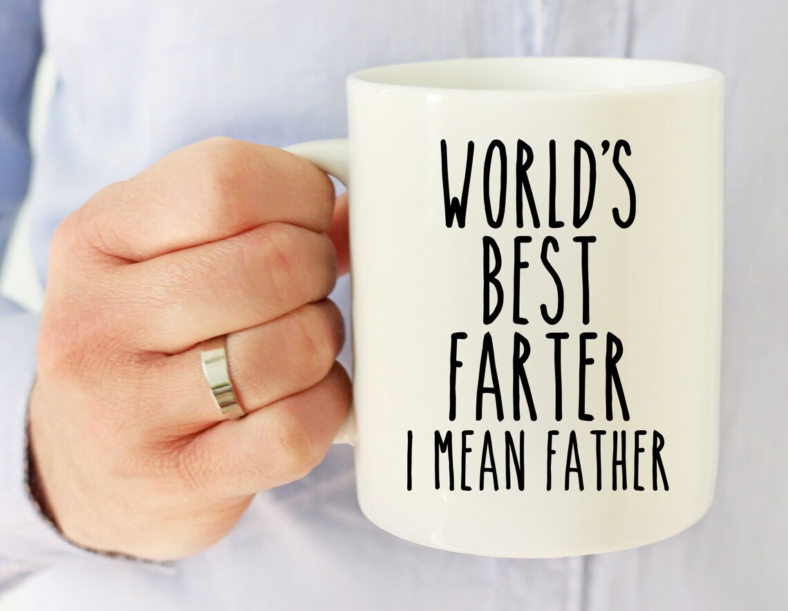 Veracco Tazza Divertente 'World's Best Farter I Mean Father' - Tazza In Ceramica Bianca 311 Ml, Regalo Per Papà