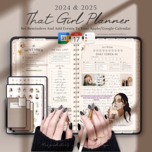 2024 / 2025 The Girl Digital Planner with links to Apple Calendar Google Calendar,  Goodnotes Planner Digital 2024 / 2025 Planner Bundle