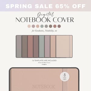 Digital Notebook Covers: Minimalist Design, 8 Colors (For GoodNotes, Notability)