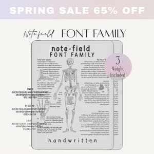 Bloc de familles de polices manuscrites pour la planification et la prise de notes numériques, police soignée pour les notes d'étude, notes de collage
