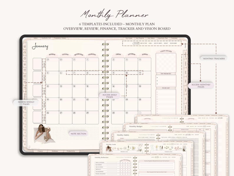 Digital Planner 2026-2028, Goodnotes, Google Calendar (Digital Download) image 2