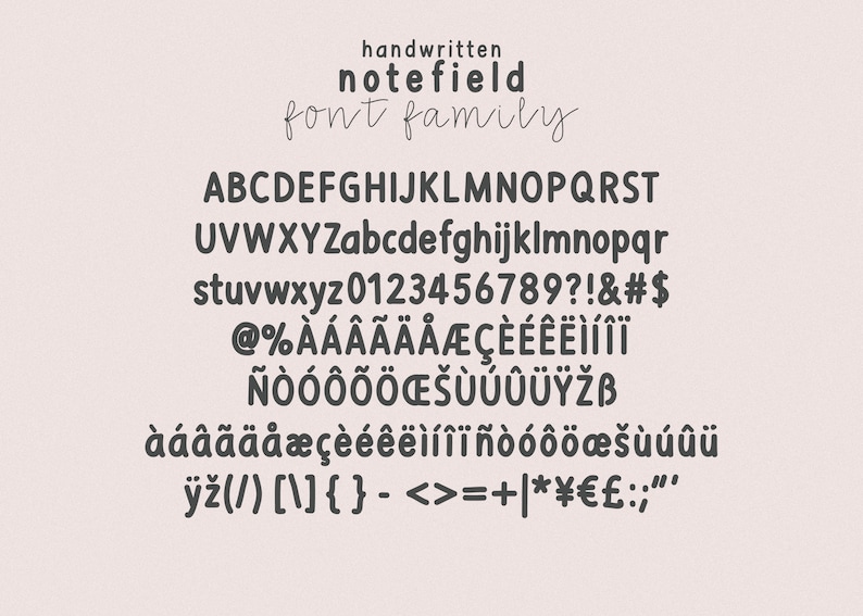 Note field Handwritten font family bundle for digital planning and note-taking, Neat font for study notes, collage notes