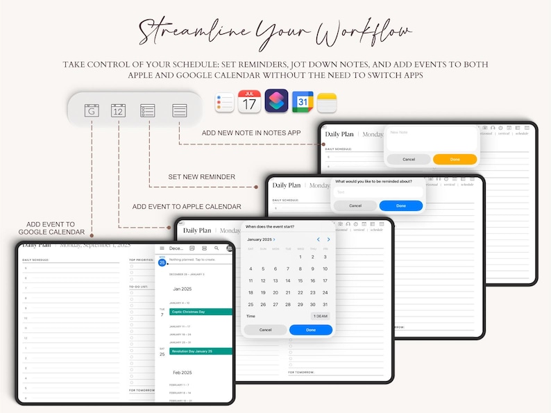 Digital Planner 2026-2028, Goodnotes, Google Calendar (Digital Download) image 8