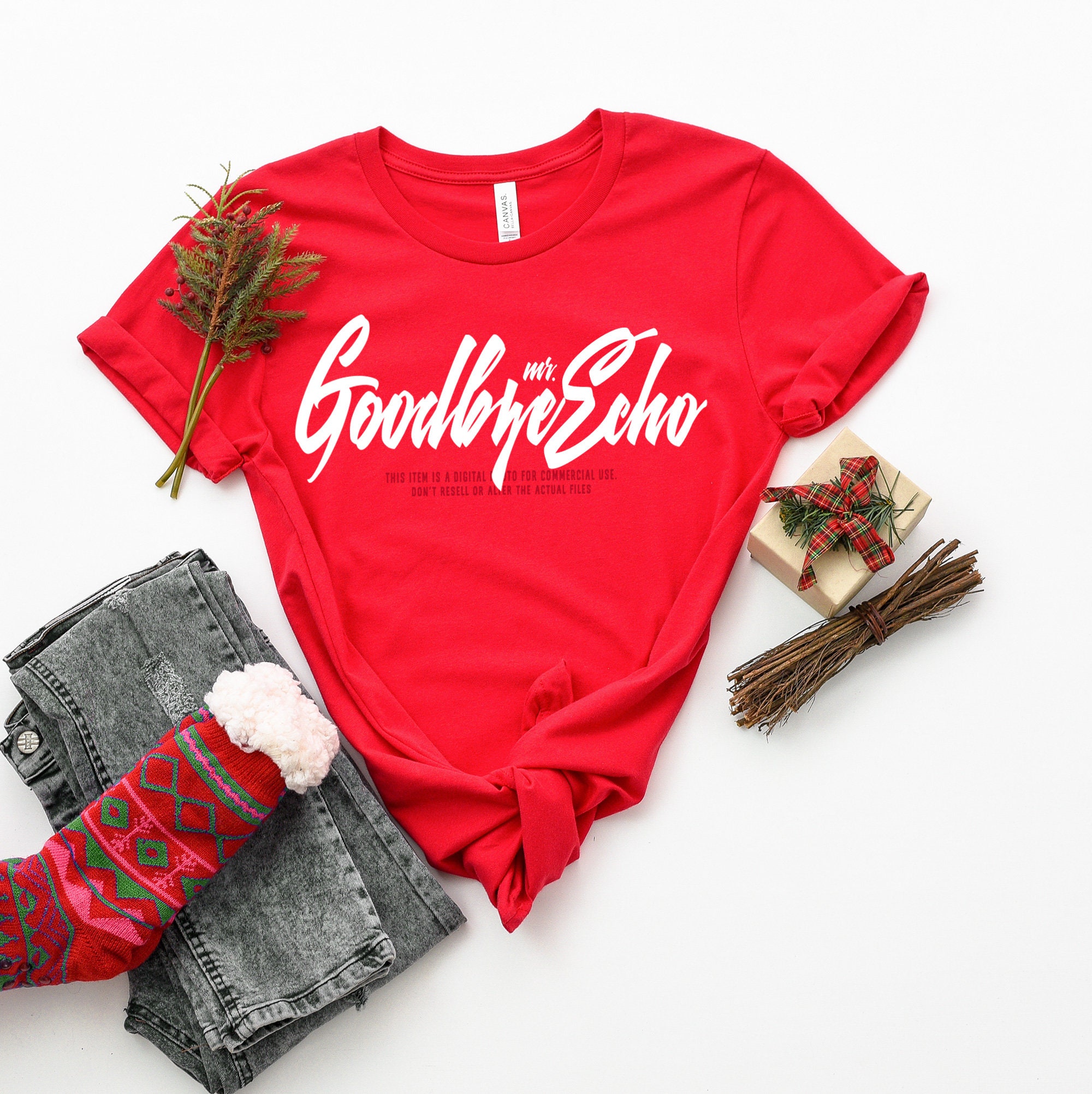 Download Christmas Mockup Bella Canvas 3001 Red T-Shirt Mockup | Etsy
