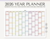 2026 Year-at-a-Glance Planner: Minimalist Printable Calendar (PDF)