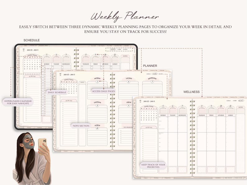 Digital Planner 2026-2028, Goodnotes, Google Calendar (Digital Download) image 3