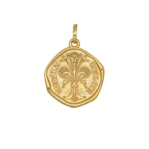 Florence Florin lucky coin pendant in 925 silver, 18kt gold plated.