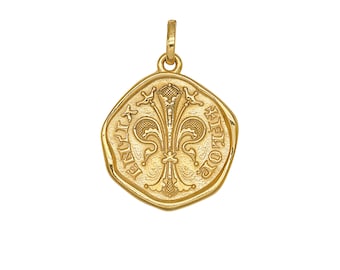 Florence Florin lucky coin pendant in 18kt gold-plated 925 silver.