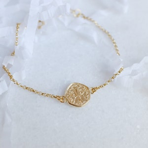 Florentine Fiorino Bracelet in 18Kt Gold-Plated 925 Sterling Silver, Hypoallergenic and Nickel-Free, Gift for Birth, Baptism, or Prosperity