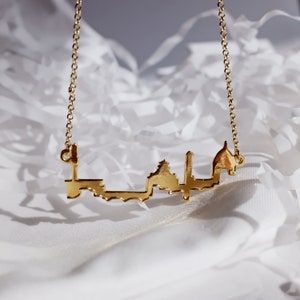 Skyline Necklace Florence in 925 Silver and 18K Gold Plating – Handmade Jewelry Made in Italy with Iconic Monuments of Florence