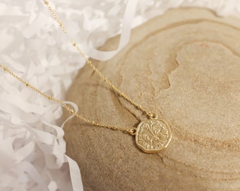 Lucky Florin of Florence coin necklace in Gold-plated Silver