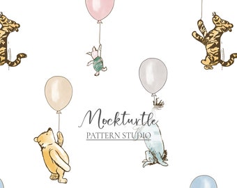 Classic Winnie the Pooh Seamless Pattern | Poohbear Piglet Eeyore | Commercial Use Surface Pattern