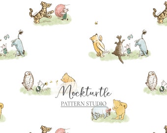 Classic Winnie the Pooh Seamless Pattern | Pooh Tigger Piglet Eeyore | Winnie the Pooh Surface Pattern | Commercial Use Surface Pattern