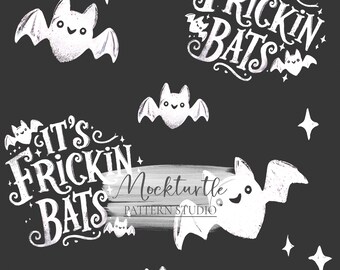 Halloween Bats Seamless Pattern | It's Frickin' Bats | Autumn | Spooky | Commercial Use Surface Design