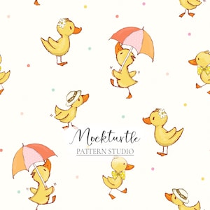 Duckling Seamless Pattern | Spring Ducks Pattern | Duck Surface Pattern | Commercial Use Surface Pattern