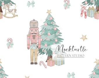 Nutcracker Seamless Pattern | Christmas Holiday Patterns | Commercial Use Surface Pattern