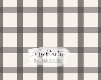Charcoal Country Gingham Seamless Pattern | Fall Plaid | Autumn Plaid | Autumn Collection | Commercial Use Surface Pattern