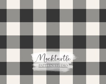 Black Plaid Pattern | Christmas Plaid | Halloween Plaid | Winter Plaid Surface Pattern | Commercial Use Surface Pattern
