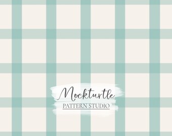 Fall Blue Gingham Seamless Pattern | Fall Plaid | Autumn Plaid | Autumn Collection | Commercial Use Surface Pattern