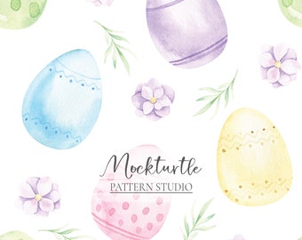 Patrón sin costuras de Pascua / Patrón de conejito de Pascua / Patrón de superficie de huevo de Pascua / Patrones de primavera / Patrón de superficie para uso comercial
