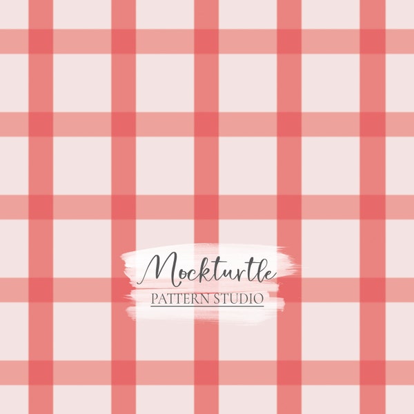 Strawberry Red Gingham Seamless Pattern | Summer Plaid | Spring Plaid | Summer Collection | Commercial Use Surface Pattern