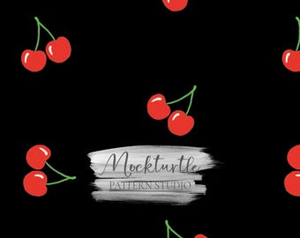 Kirsche Nahtloses Muster | Sommerfrucht Kirschen | Kommerzielle Nutzung Oberflächenmuster