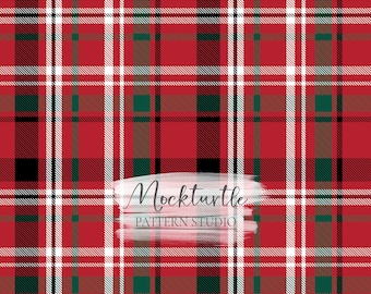 Red Christmas Tartan Seamless Pattern | Winter Plaid | Christmas Plaid | Winter Collection | Commercial Use Surface Pattern