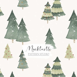 Christmas Tree Seamless Pattern | Christmas Seamless Pattern | Christmas Tree Surface Pattern | Commercial Use Surface Pattern